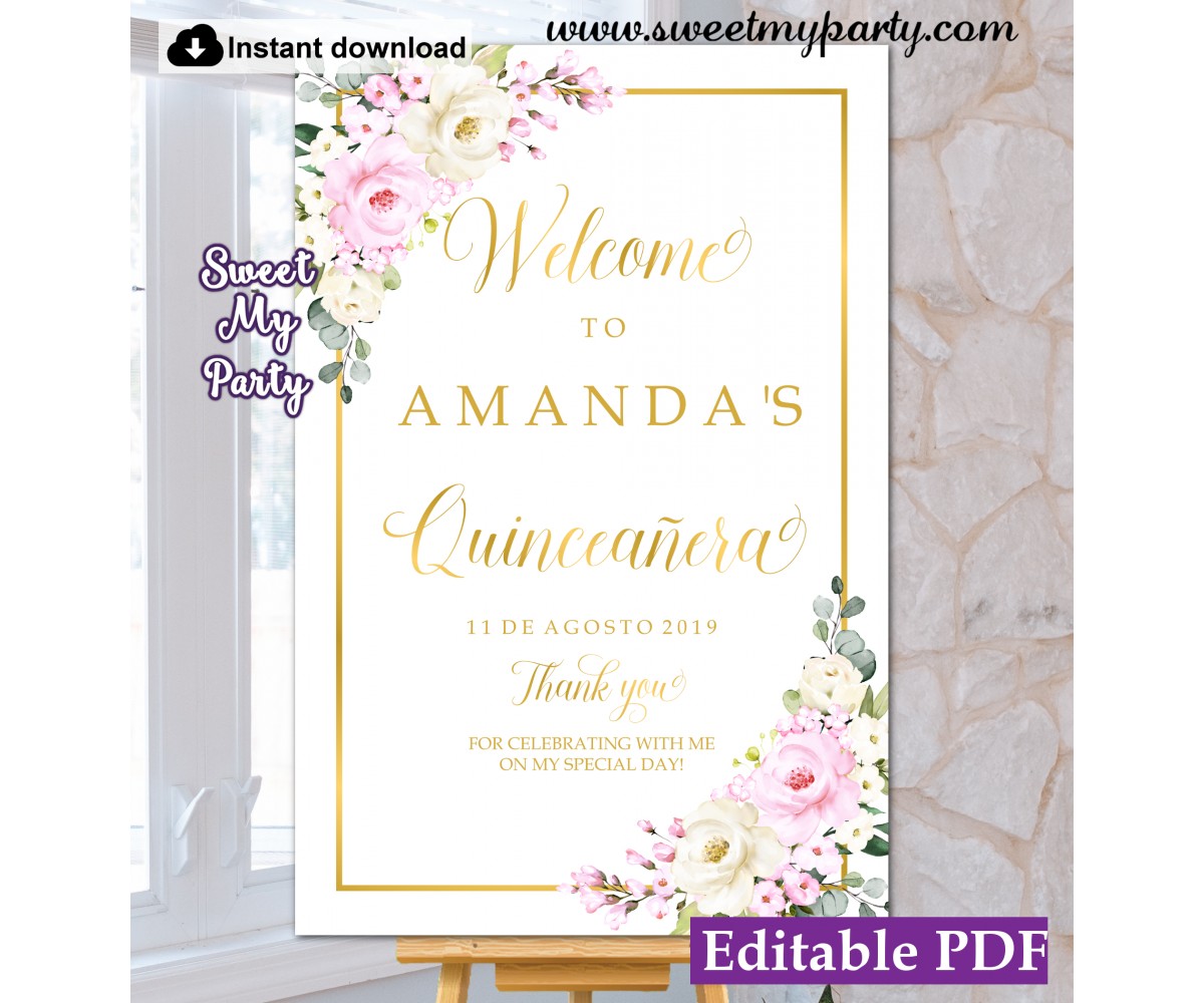 Quinceañera welcome sign,Quinceanera welcome sign,(135)